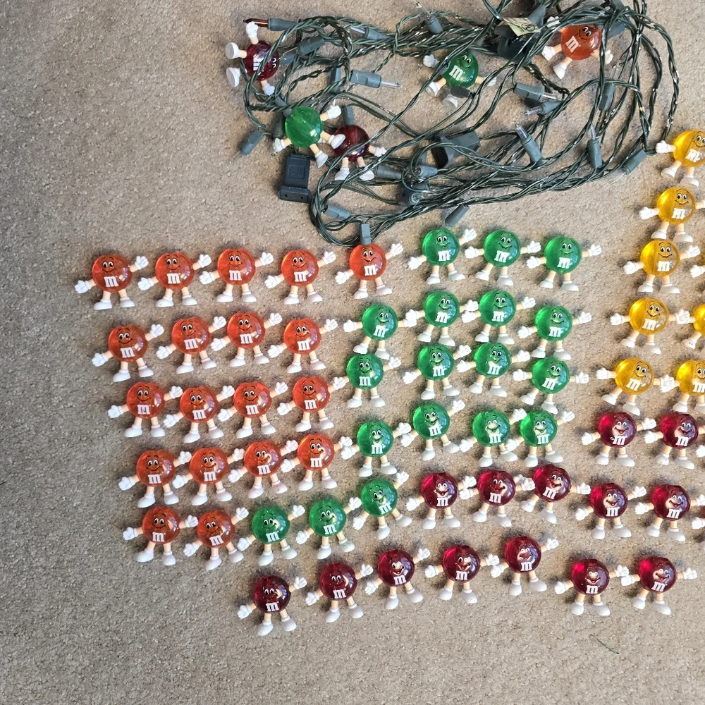 Vintage M&M’s Christmas Plastic Candy Light Covers 80 Covers!